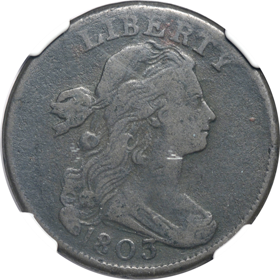 1795 Lettered Edge VG details, 1803 No Stems S-243 VF details, and an 1803 VF details, all environmental damage NGC