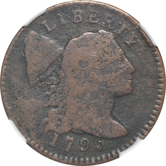 1795 Lettered Edge VG details, 1803 No Stems S-243 VF details, and an 1803 VF details, all environmental damage NGC