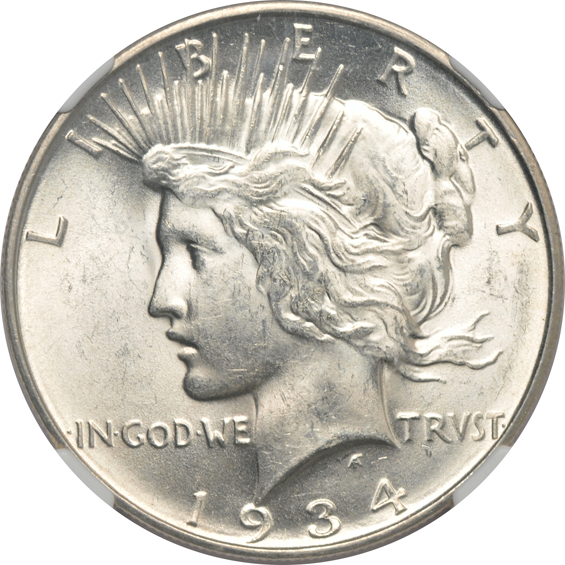 1922-D MS-64 CAC, 1925 MS-65 CAC, and a 1934-D MS-63