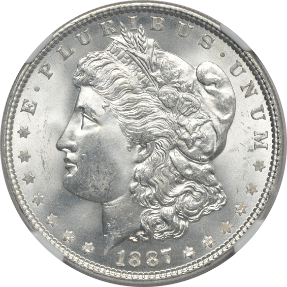 Four different GEM Morgan silver dollars, all NGC CAC