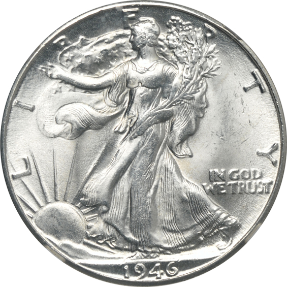 Four NGC MS-65 CAC Walking Liberty half-dollars