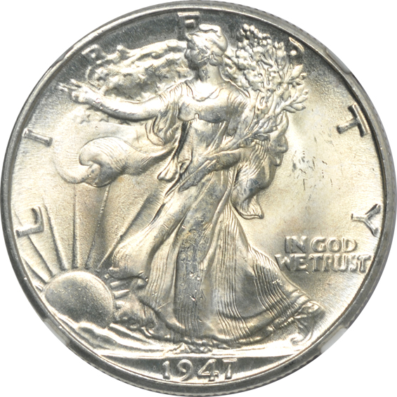 Four NGC MS-65 CAC Walking Liberty half-dollars