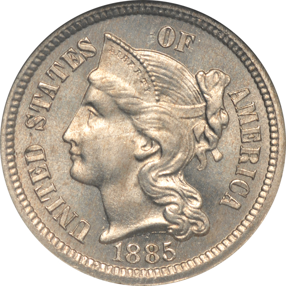 1885 NGC PR-63, and an 1886 PCGS PR-63 (green label)