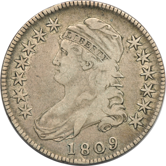 Collection of thrity Bust half-dollars ranging from 1807 to 1821