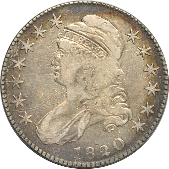 Collection of thrity Bust half-dollars ranging from 1807 to 1821