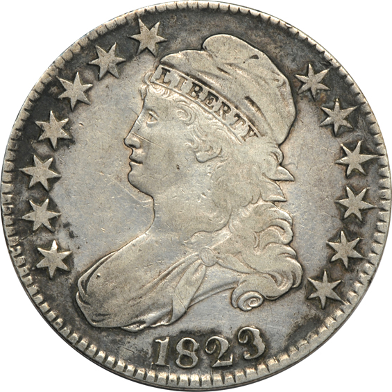 Collection of thirty Bust half-dollars ranging from 1821 to 1827