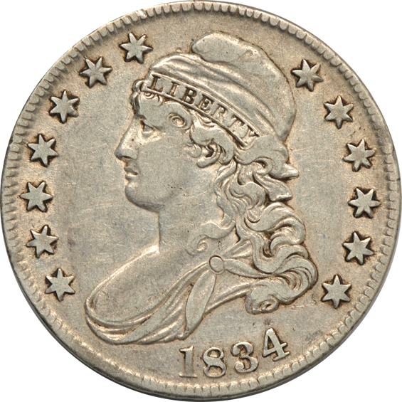 Collection of thirty-five Bust half-dollars ranging from 1828 to 1836