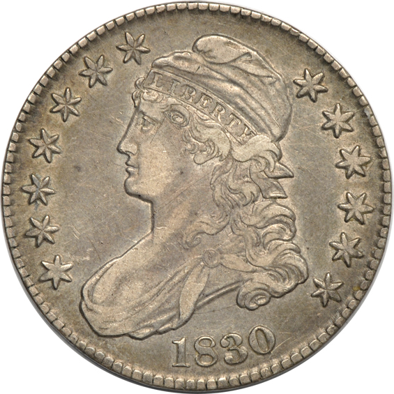 Collection of thirty-five Bust half-dollars ranging from 1828 to 1836