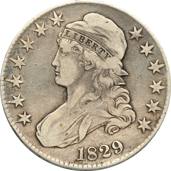 Collection of thirty-five Bust half-dollars ranging from 1828 to 1836