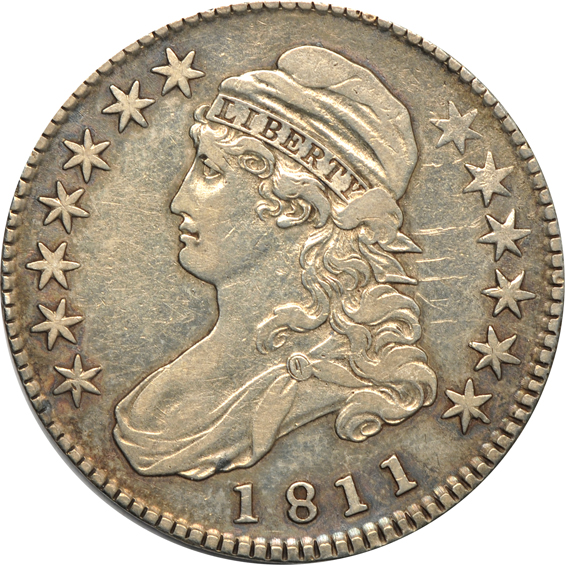 1806 Flowing Hair half-dollar, plus twenty-six Bust half-dollars