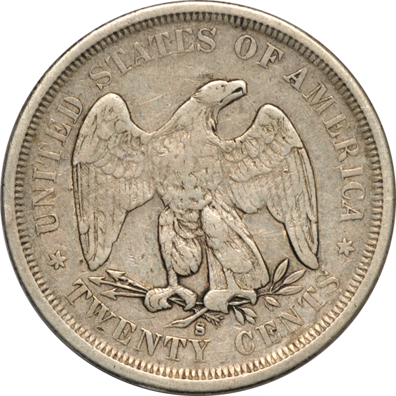 Collection of ten twenty-cent pieces