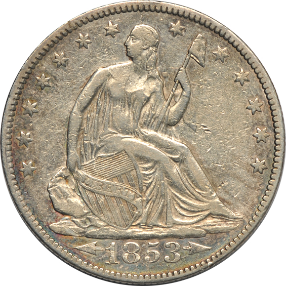 Four reeded-edge Bust half-dollars and sixteen Seated Liberty half-dollars