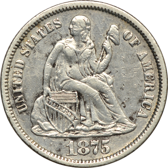 Five Bust dimes and thirty-one Seated dimes