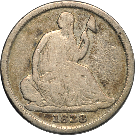Collection of six Capped Bust half-dimes and thirty-five Seated Liberty dimes