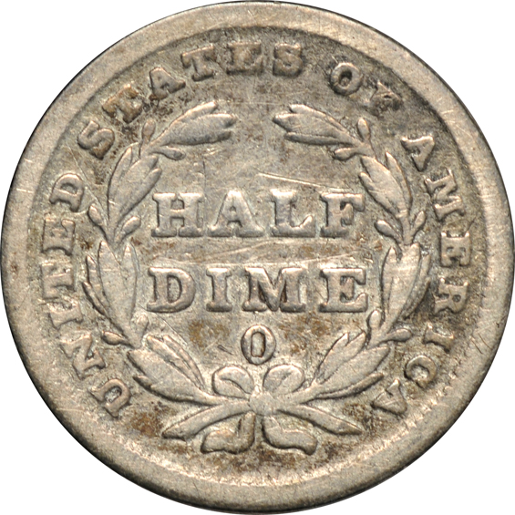 Collection of six Capped Bust half-dimes and thirty-five Seated Liberty dimes