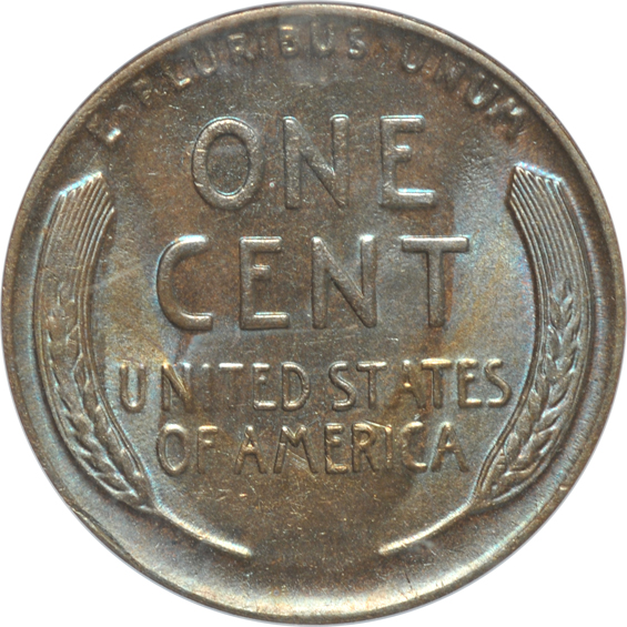 Four Lincoln cents, as described