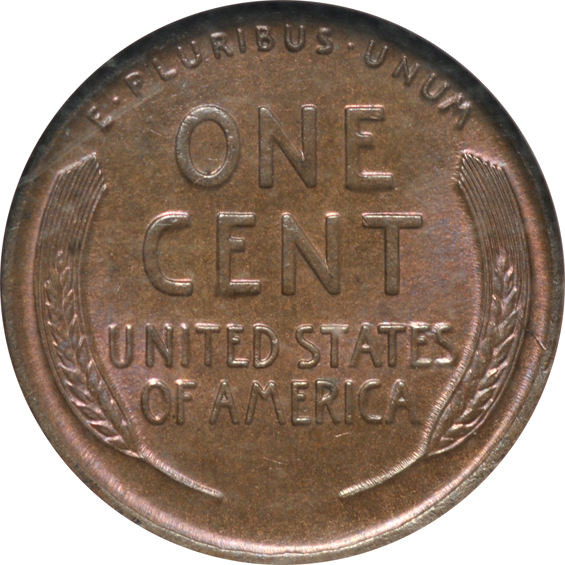 Four Lincoln cents, as described