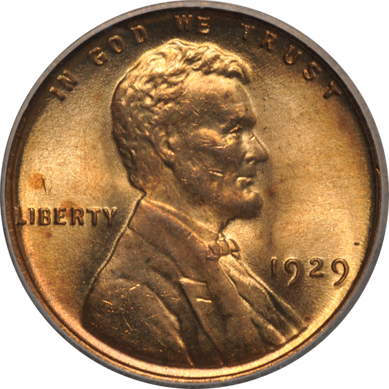 Four Lincoln cents, as described