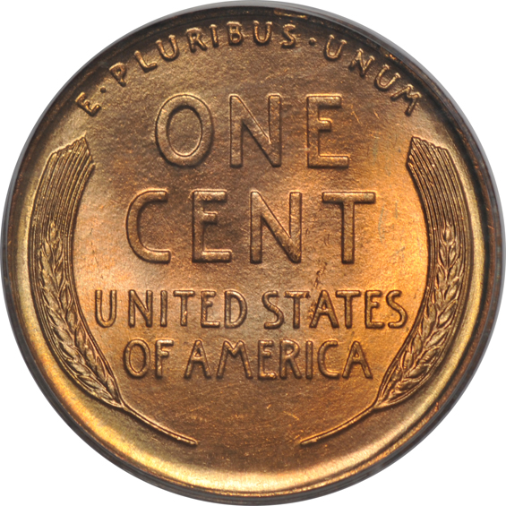 Four Uncirculated Lincoln cents certified by PCGS
