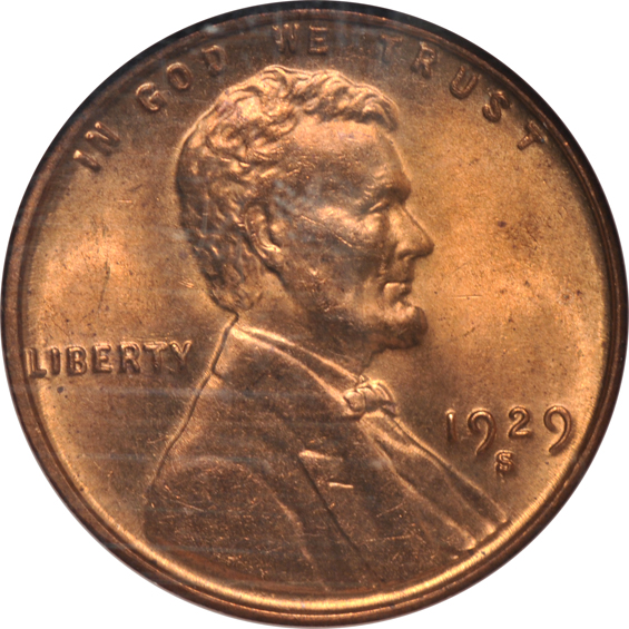 Six Uncirculated Lincoln cents certified by NGC