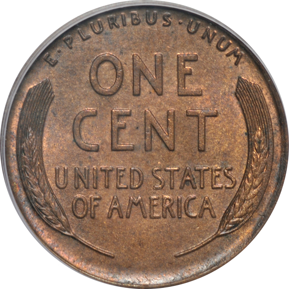 Seven Uncirculated Lincoln cents certified by PCGS