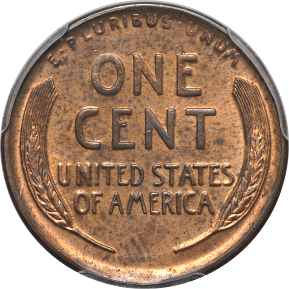 Seven Uncirculated Lincoln cents certified by PCGS