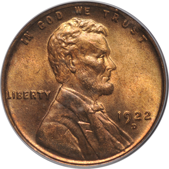 Seven Uncirculated Lincoln cents certified by PCGS