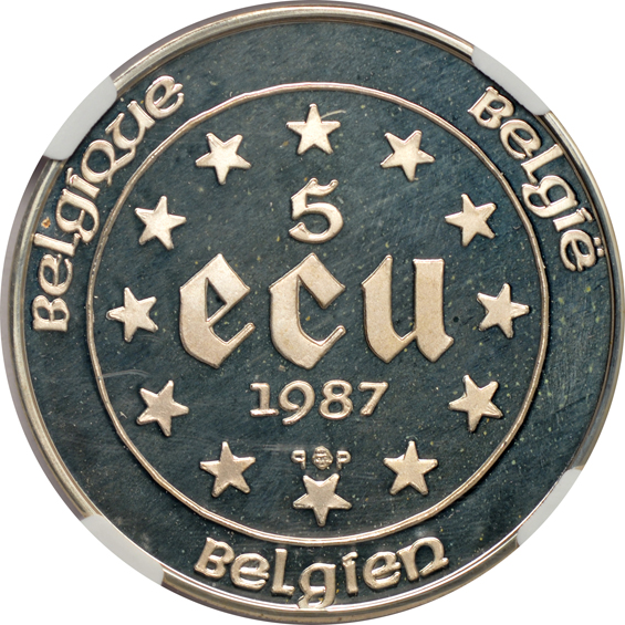 Belgium - Treaty of Rome Anniversary silver 5 ecu and gold 50 ecu, both NGC PR-69 Ultra Cameo