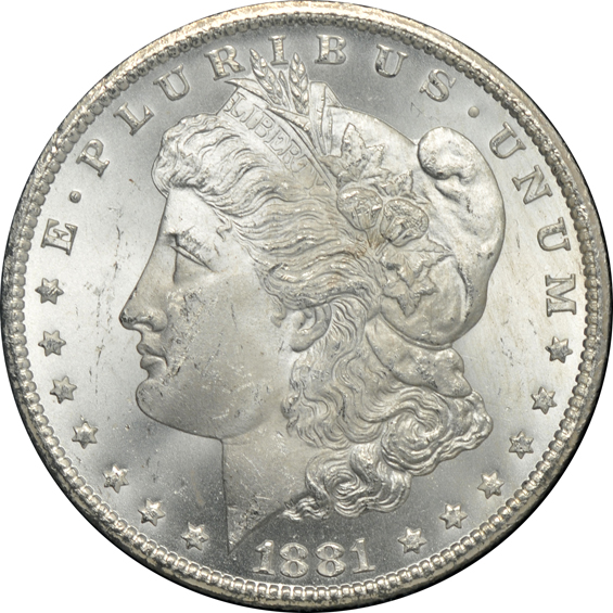 1885-CC GSA MS-64, plus three additional GSA Morgan silver dollars certified by NGC