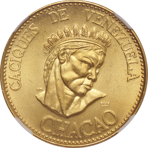 Venezuela - Complete eighteen-coin 1955 60 bolivares gold set, all NGC (AGW .6423oz each)
