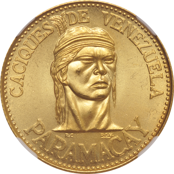 Venezuela - Complete eighteen-coin 1955 60 bolivares gold set, all NGC (AGW .6423oz each)