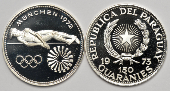 Paraguay - 1972 six-coin silver Olympic set