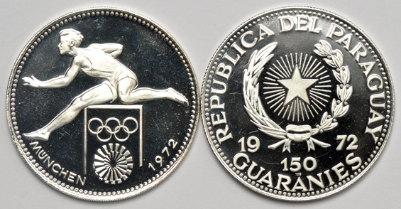 Paraguay - 1972 six-coin silver Olympic set