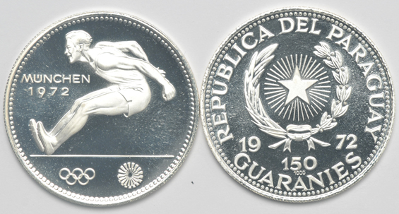 Paraguay - 1972 six-coin silver Olympic set