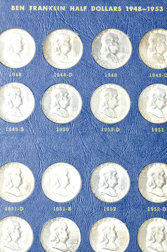 Complete collections of Franklin half-dollars and Kennedy half-dollars through 2014