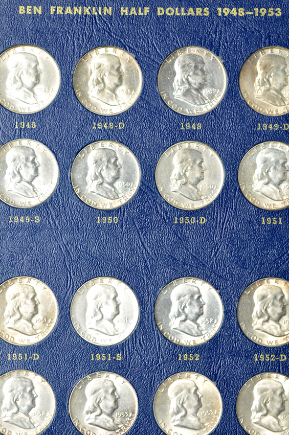 Complete collections of Franklin half-dollars and Kennedy half-dollars through 2014