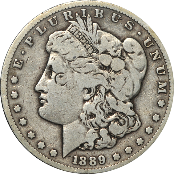 Collection of Morgan silver dollars, 1887 through 1896 (no 1895), in a Whitman 9428 album