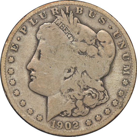 Collection of Morgan silver dollars, 1897 through 1921-S, in a Whitman 9429 album