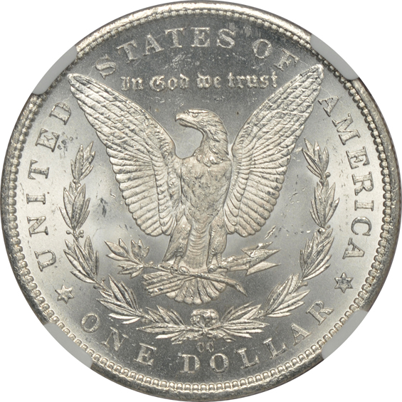 1882-CC NGC MS-64 CAC, and an 1899 NGC MS-64