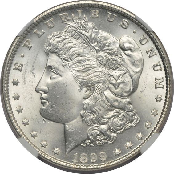 1882-CC NGC MS-64 CAC, and an 1899 NGC MS-64