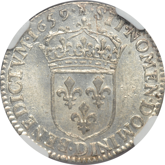 France - 1659-D 1/4 ecu - NGC MS-63