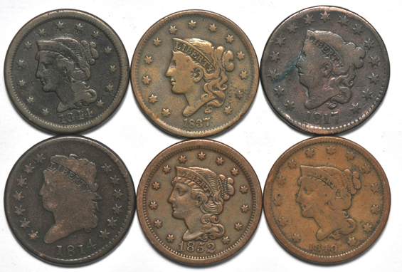 Group of twenty-seven large cents
