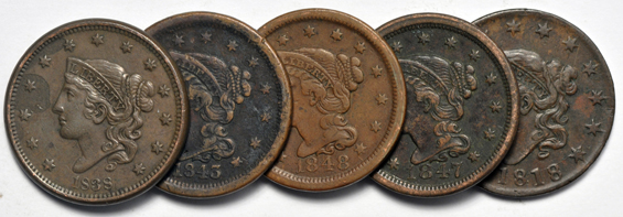 Group of twenty-seven large cents