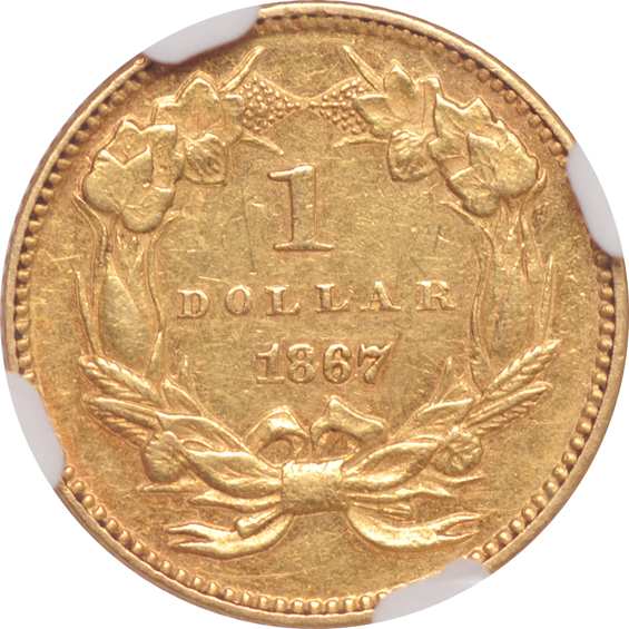 1867 NGC AU-55 CAC