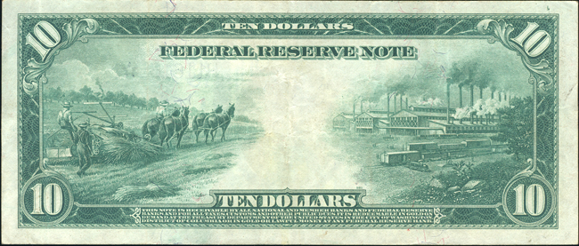 1914 $10 St. Louis Blue Seal Star Fr# 934* - VF
