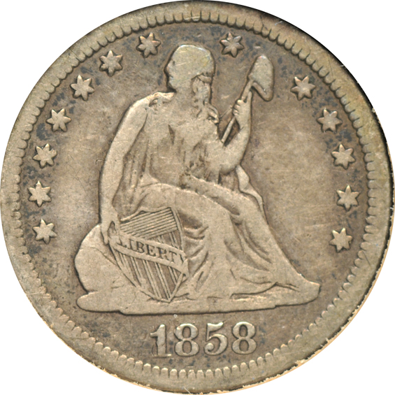 Sixty-seven different Liberty Seated quarters in a Dansco 6142 album