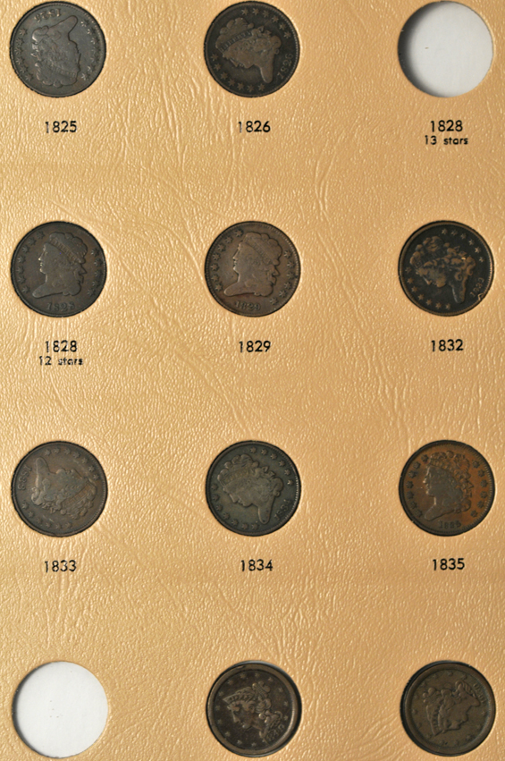 Twenty-six different half-cents in a Dansco 7098 album