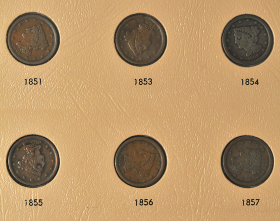 Twenty-six different half-cents in a Dansco 7098 album
