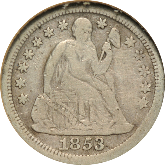 Collection of ninety-eight Liberty Seated dimes in a Dansco 6122 album