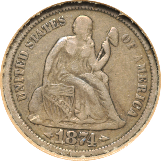 Collection of ninety-eight Liberty Seated dimes in a Dansco 6122 album